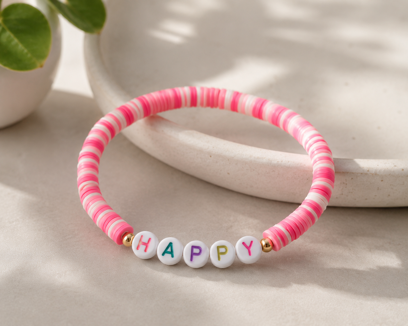 Custom Personalized Disc Bead Bracelet
